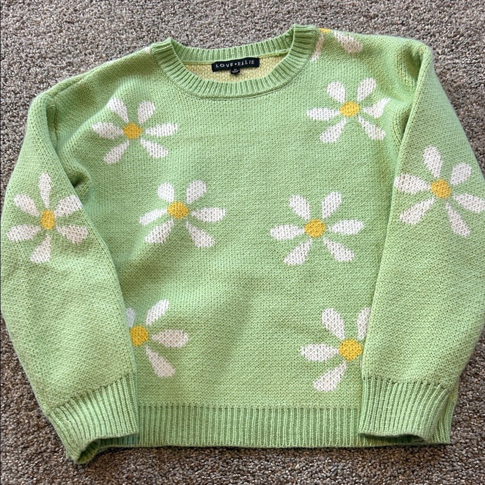 Love Ellie Green Daisy Kids Sweater